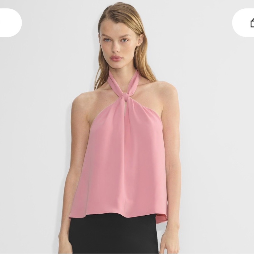 Aritzia Wilfred Pink Halter Knot Talisman Top